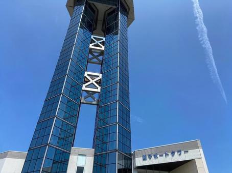 飛行機雲 銚子タワー,銚子,旅行の写真素材