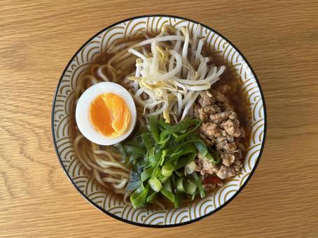Photo, ramen, kitakata ramen, meat miso ramen, 