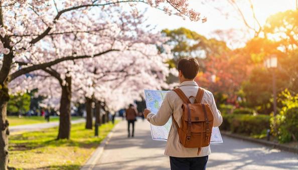 地図を広げて、春の旅路 地図を広げて、春の旅路の写真