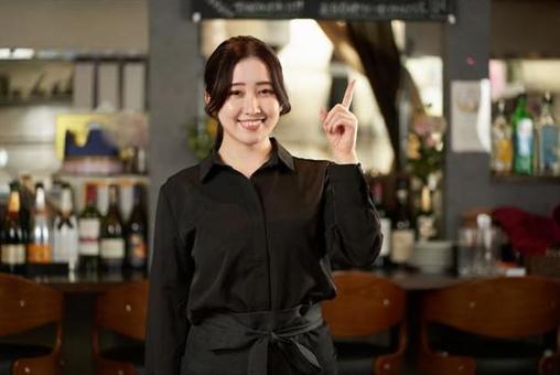Asian scalpel pointing at a restaurant Asian scalpel pointing at a restaurant