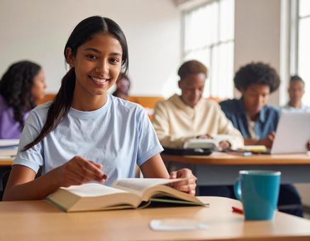 本を読む女性の写真