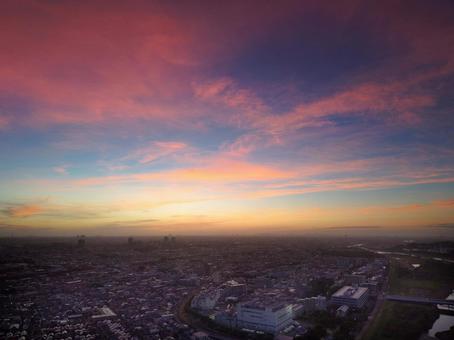Sunrise clouds over Fuchu city, JPG Sunrise clouds over Fuchu city, JPG