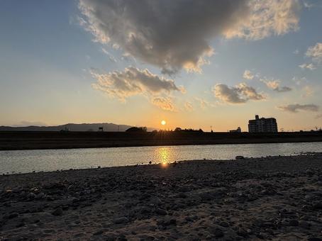 夕日 夕日の写真