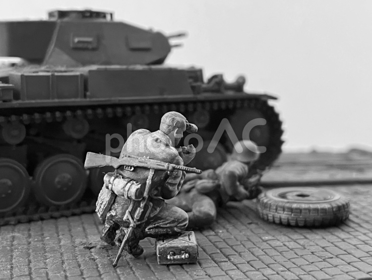 おもちゃの戦車 プラモデル,おもちゃ,兵隊の写真素材