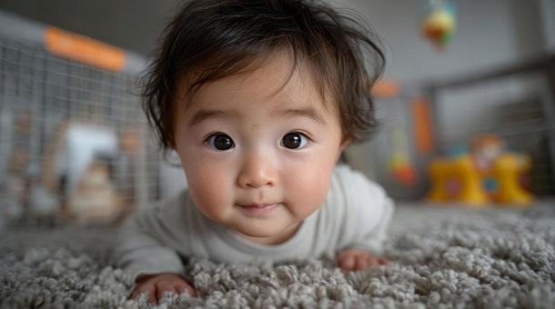 子供部屋でハイハイする赤ちゃん 07の写真