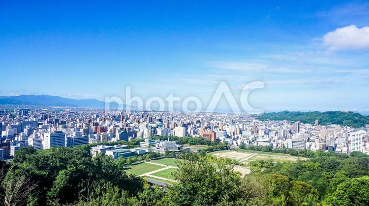 松山城から見た松山市の街並み 松山城,松山市,街並みの写真素材