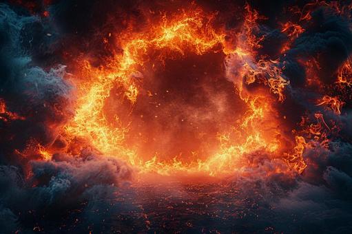 爆発するような火と煙のグラフィック 爆発するような火と煙のグラフィックの写真