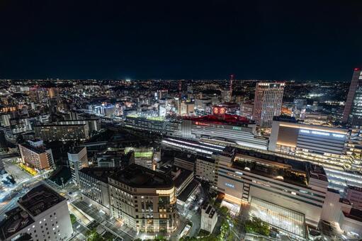 週末の横浜駅周辺の夜景 横浜駅,デートスポット,横浜の写真素材