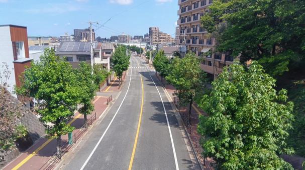 道路　-　那珂川市　松木 道路,見下ろす,地方の写真素材