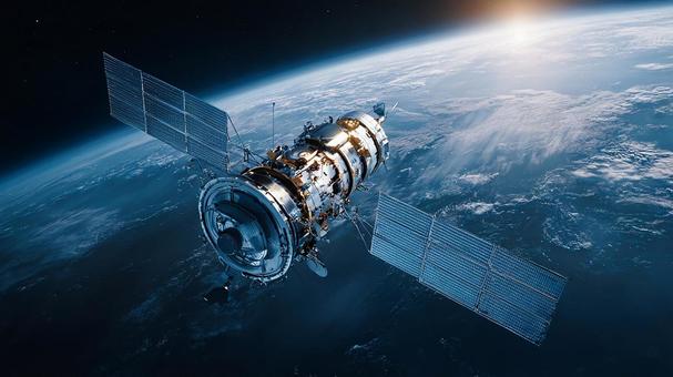 SFのような光景:地球軌道上の衛星 SFのような光景:地球軌道上の衛星の写真