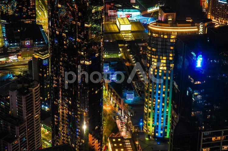 メルボルン夜の都市ライト 都市,夜景,メルボルンの写真素材
