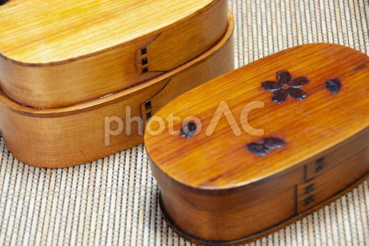 曲げわっぱ　お弁当箱 お弁当箱,曲げわっぱ,木製の写真素材