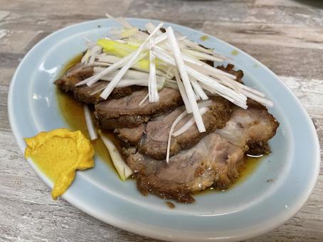 チャーシュー チャーシュー チャーシュー,豚肉,醤油味の写真素材