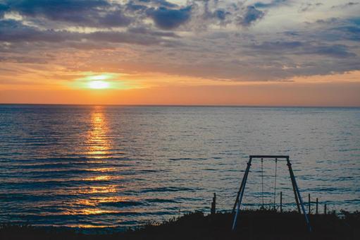 Sunset over the Sea of Japan (Izumo City, Shimane Prefecture), JPG