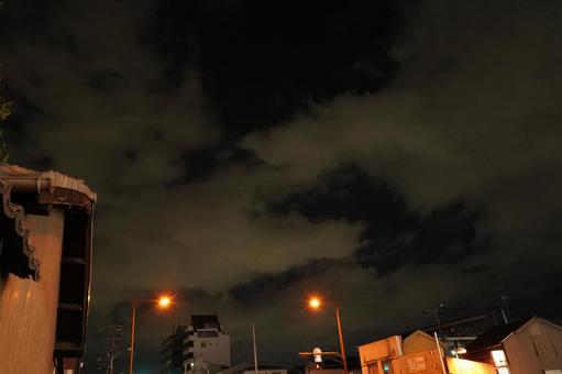 大阪市東成区の街 大阪市東成区の街 夜空,深夜,大阪市の写真素材