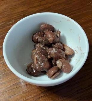 Photo, unsweetened boiled red kidney beans, boiled beans, sugar-free soy bean curd, 