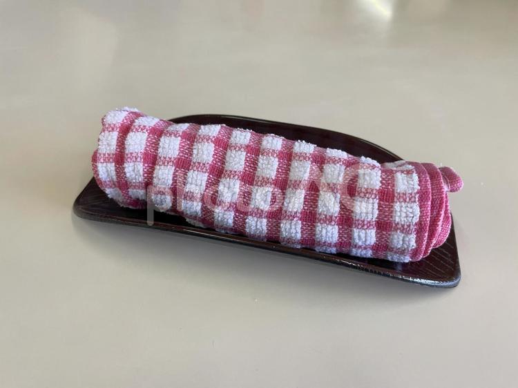 かわいいおしぼり おしぼり,食卓,テーブルの写真素材