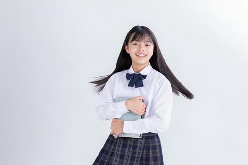 Photo, uniform, white background, looking at the camera, 