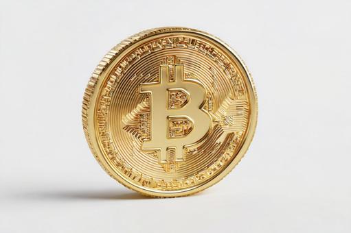 仮想通貨の代表格、金色のビットコイン 仮想通貨の代表格、金色のビットコインの写真