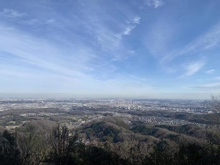 Photo, sky, landscape, view from the mountain, 