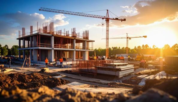 大規模な建設工事現場 大規模な建設工事現場の写真