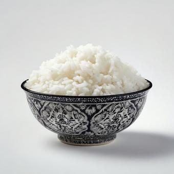 シンプルなご飯の盛り付け シンプルなご飯の盛り付けの写真
