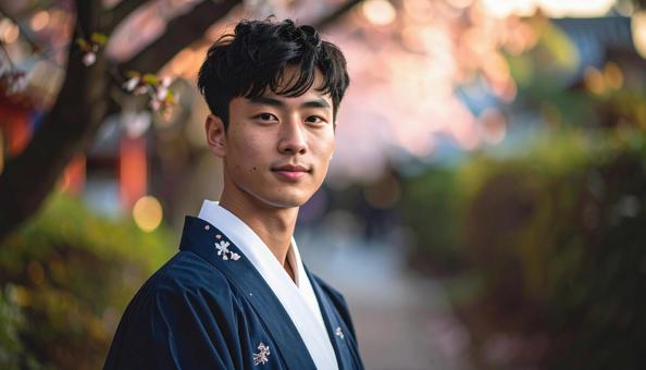 誰かをやさしく見つめる男性の写真