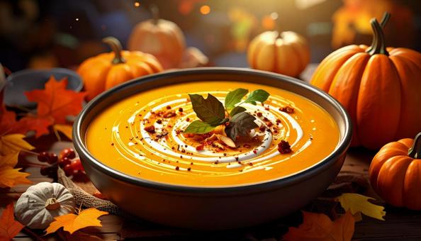 ハロウィンの料理 カボチャのシチュー ハロウィンの料理 カボチャのシチューの写真