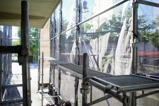Scaffolding / exterior wall painting at construction sites Image material for scaffolding / exterior wall painting for construction work, JPG Scaffolding / exterior wall painting at construction sites Image material for scaffolding / exterior wall painting for construction work, scaffold, construction site, painting, JPG