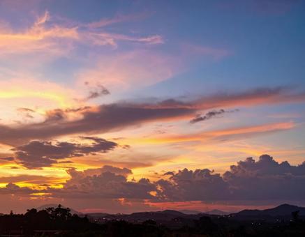 綺麗な夕焼けの風景写真の写真