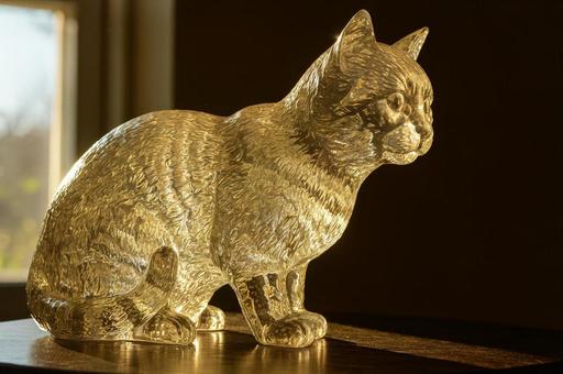 輝くガラスの猫の写真