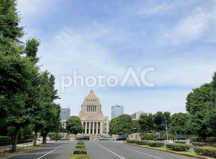 東京風景・国会議事堂 国会議事堂,千代田区,永田町の写真素材