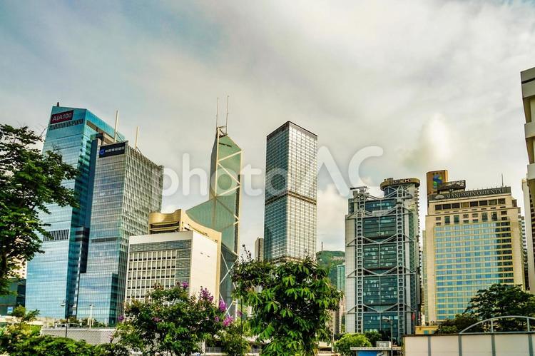 香港のオフィス街 香港,ビル,オフィス街の写真素材