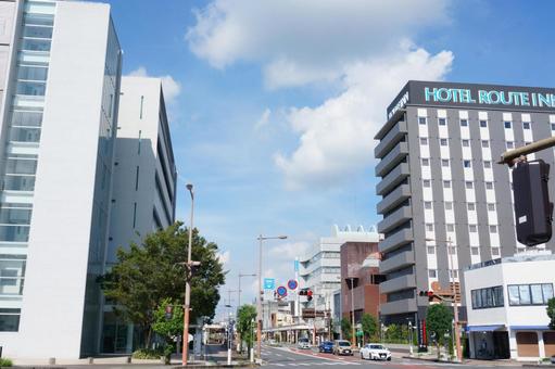 宮崎県都城市市街地 宮崎県都城市市街地 市街地,建物,風景の写真素材