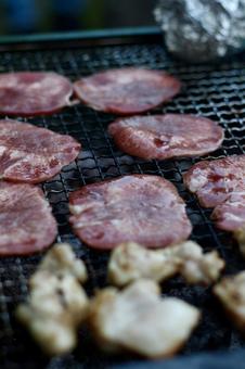 BBQ BBQ 牛タン,焼肉,バーベキューの写真素材