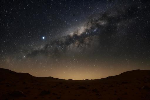 火星の星空と銀河 火星の星空と銀河の写真