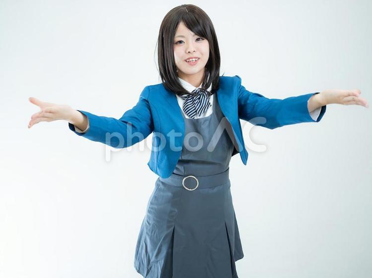 12：女子高生のかわいいポーズ集 女性,女子高生,高校生の写真素材