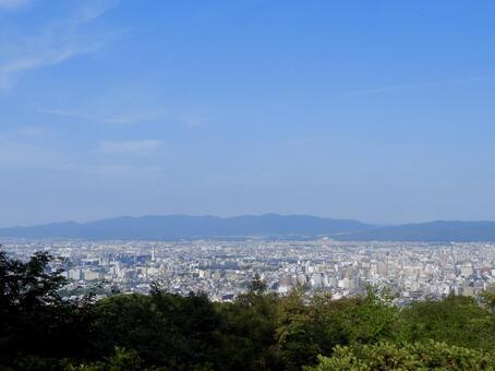 古都京都のパノラマ 京都,古都,京都盆地の写真素材
