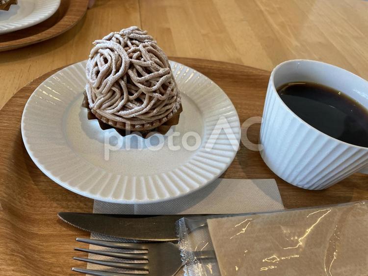 モンブラン カフェ,モンブラン,栗の写真素材