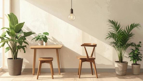 自然光が差し込むナチュラルカフェ 自然光が差し込むナチュラルカフェの写真