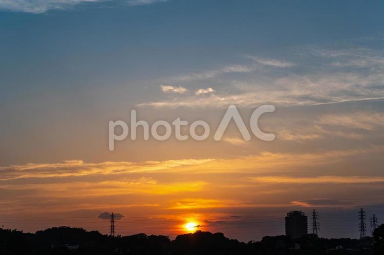夕焼け空25 夕焼け空,夕焼け,夕暮れの写真素材