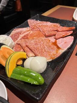 福岡大名で味わう極上焼肉ディナー 天神,福岡,焼肉の写真素材