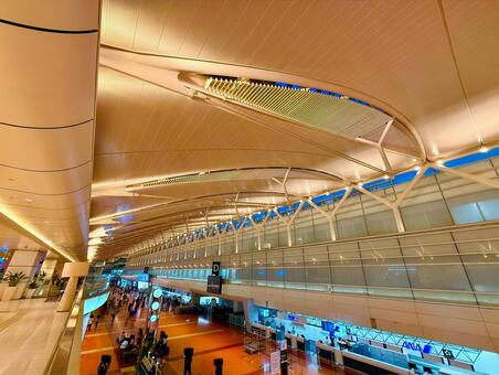 モダンでかっこいい羽田空港第二ターミナル 空港,ターミナル,エアポートの写真素材