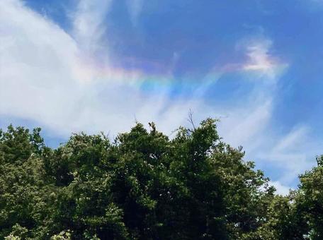 虹色の雲の彩雲(さいうん) 虹色の雲の彩雲(さいうん) 彩雲,さいうん,虹色の写真素材