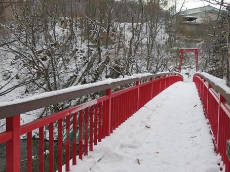 定山渓温泉の二見吊り橋 定山渓温泉の二見吊り橋 二見吊橋,二見吊り橋,定山渓の写真素材