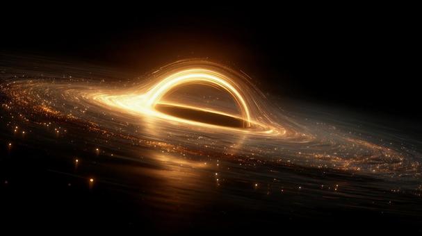 光に包まれたブラックホールの幻想的な姿 光に包まれたブラックホールの幻想的な姿の写真