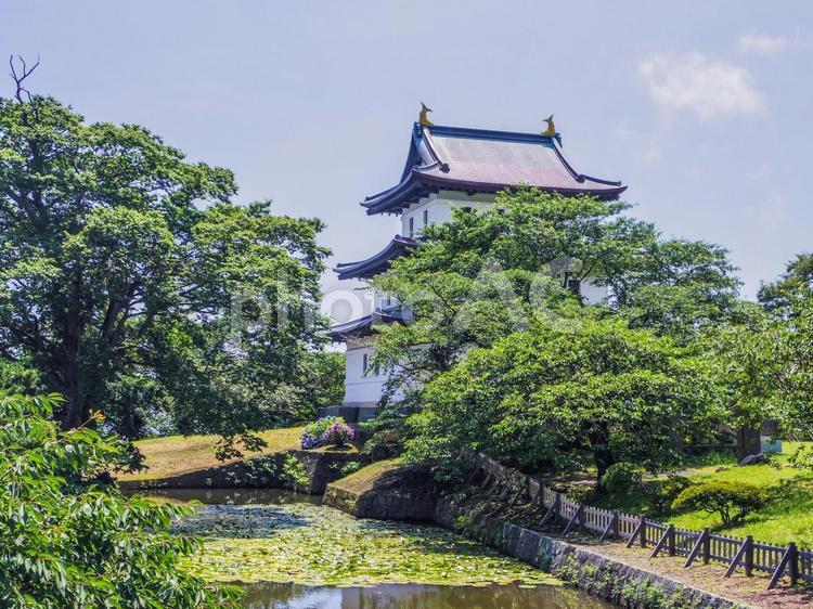 【北海道】松前町・松前城 松前城,天守閣,松前町の写真素材