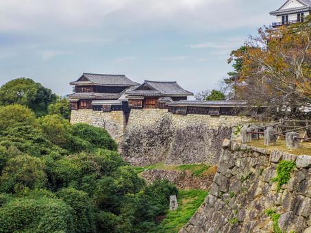 【愛媛県】松山市・松山城 松山城,愛媛県,乾櫓の写真素材