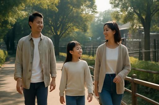 家族と過ごす公園の時間 家族と過ごす公園の時間の写真