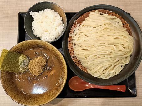 つけ麺とライスが付いた定食 つけ麵,ラーメン,拉麺の写真素材
